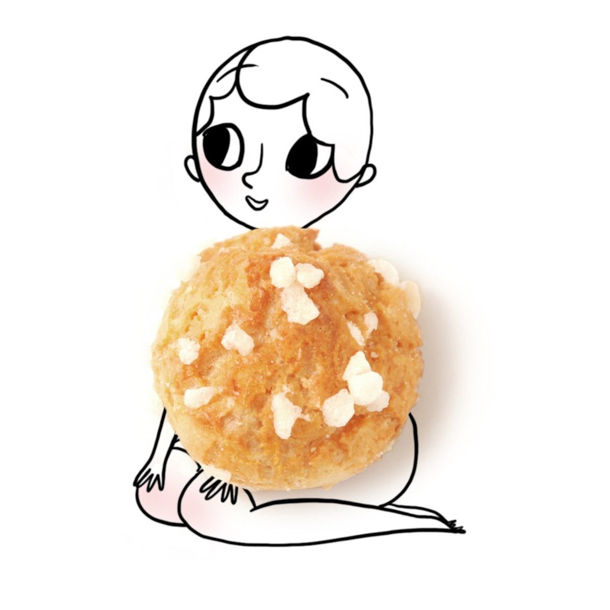 Adolie Day illustration with French pastry chouquette