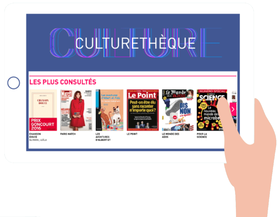 Culturetheque home page on ipad illustration