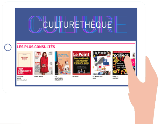 Culturetheque on tablet illustration