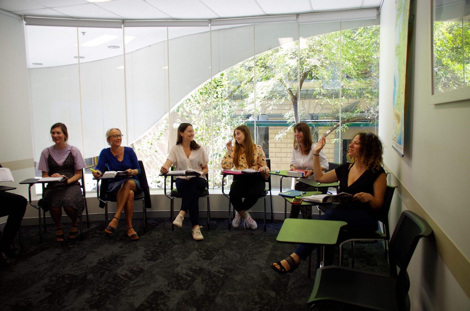 Class in session at Alliance Francaise for students learning French easily and quickly