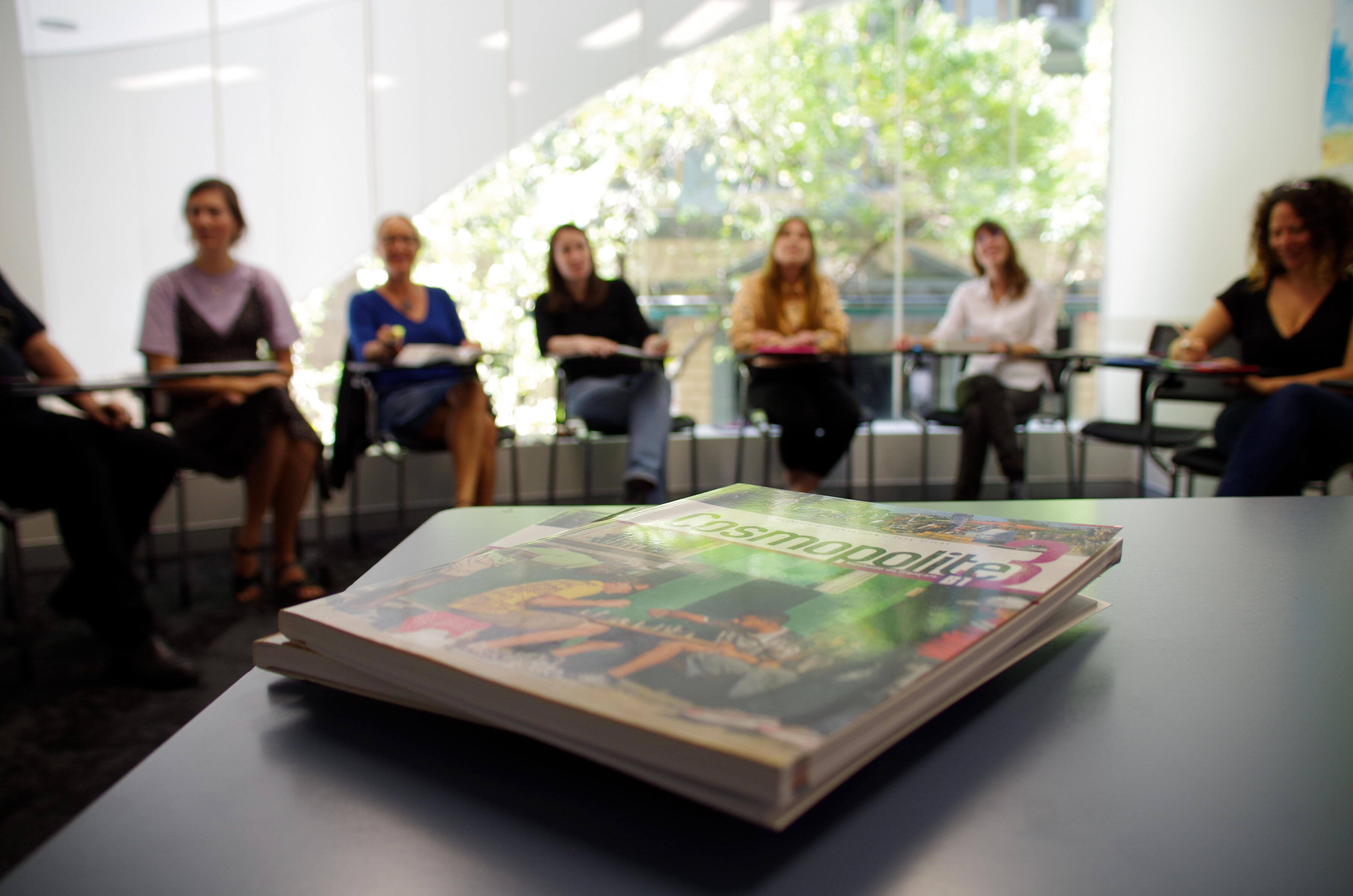 Photo:Caroline Seltz Adult French class sitting in a classroom at Alliance Francaise de Sydney