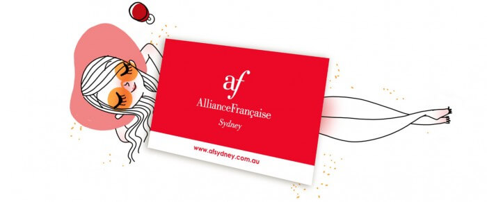 Alliance Francaise de Sydney Membership card illustration by Adolie Day
